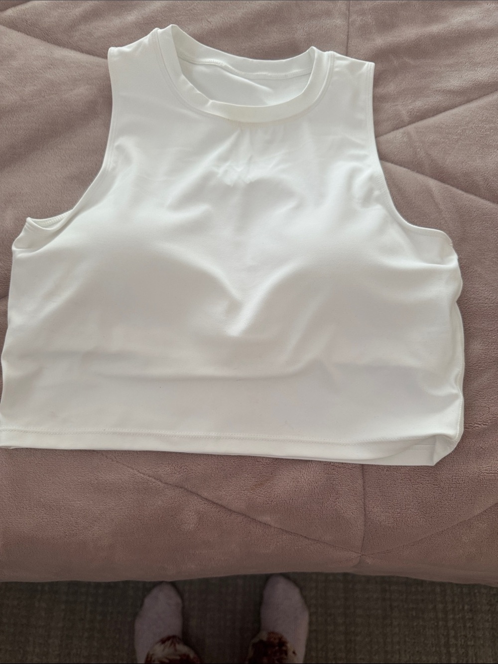 Natural Feelings Sports Bras for Women,Sleeveless Fitness Crop Tops, White - NWT
